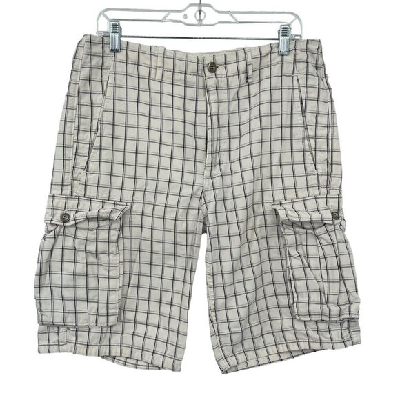 Levi's 569 Plaid Cargo Shorts Men's 31 Half‎ Pants Preppy Window Pane - Picture 1 of 10
